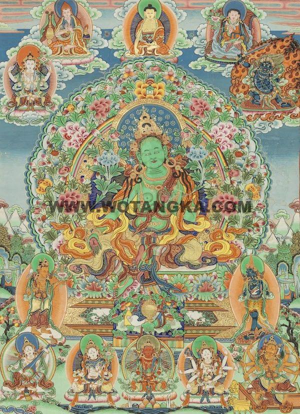 沃唐卡编号AC16558：绿度母