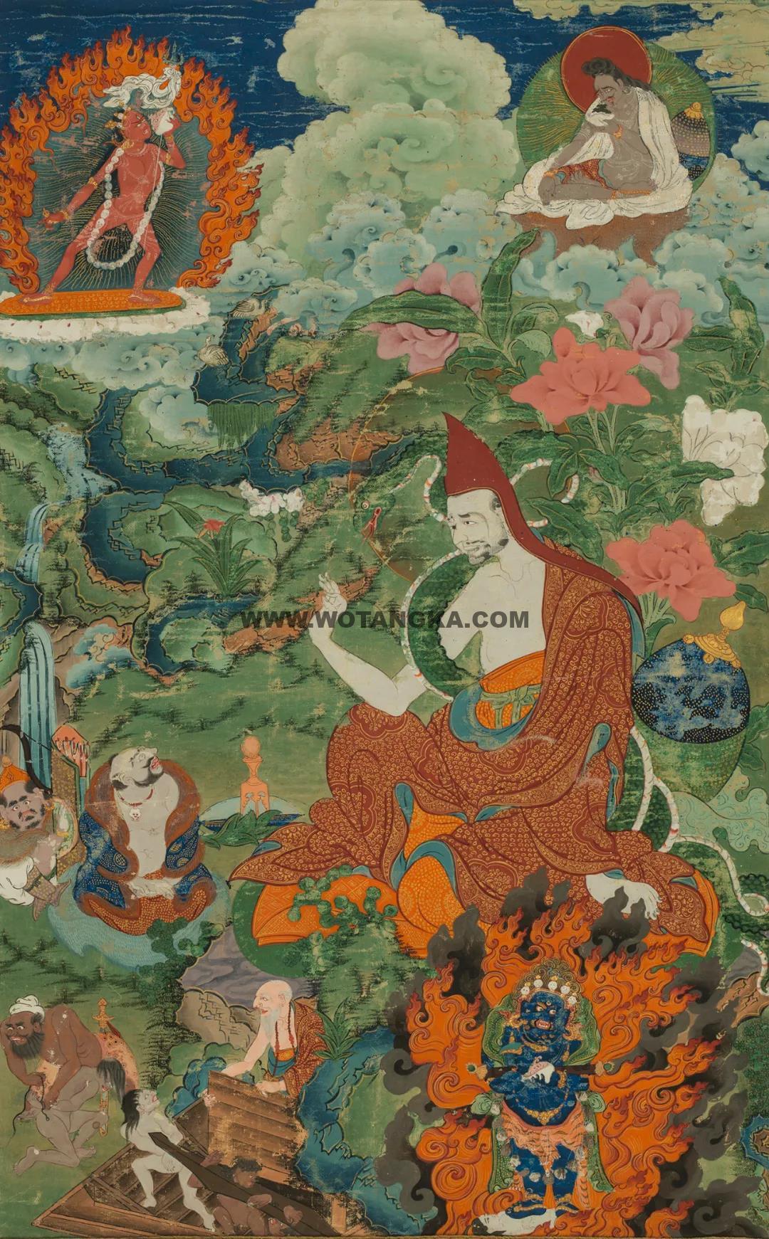 沃唐卡编号AC20851:班禅喇嘛源流·阿跋迦罗