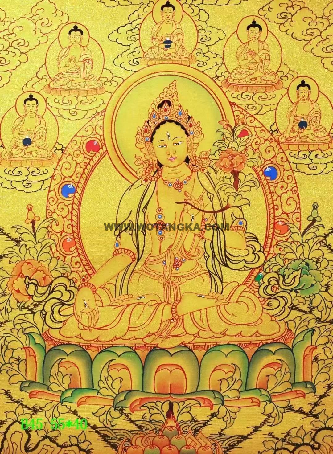 编号138-188786：黄金唐卡-白度母（55*40CM左右）