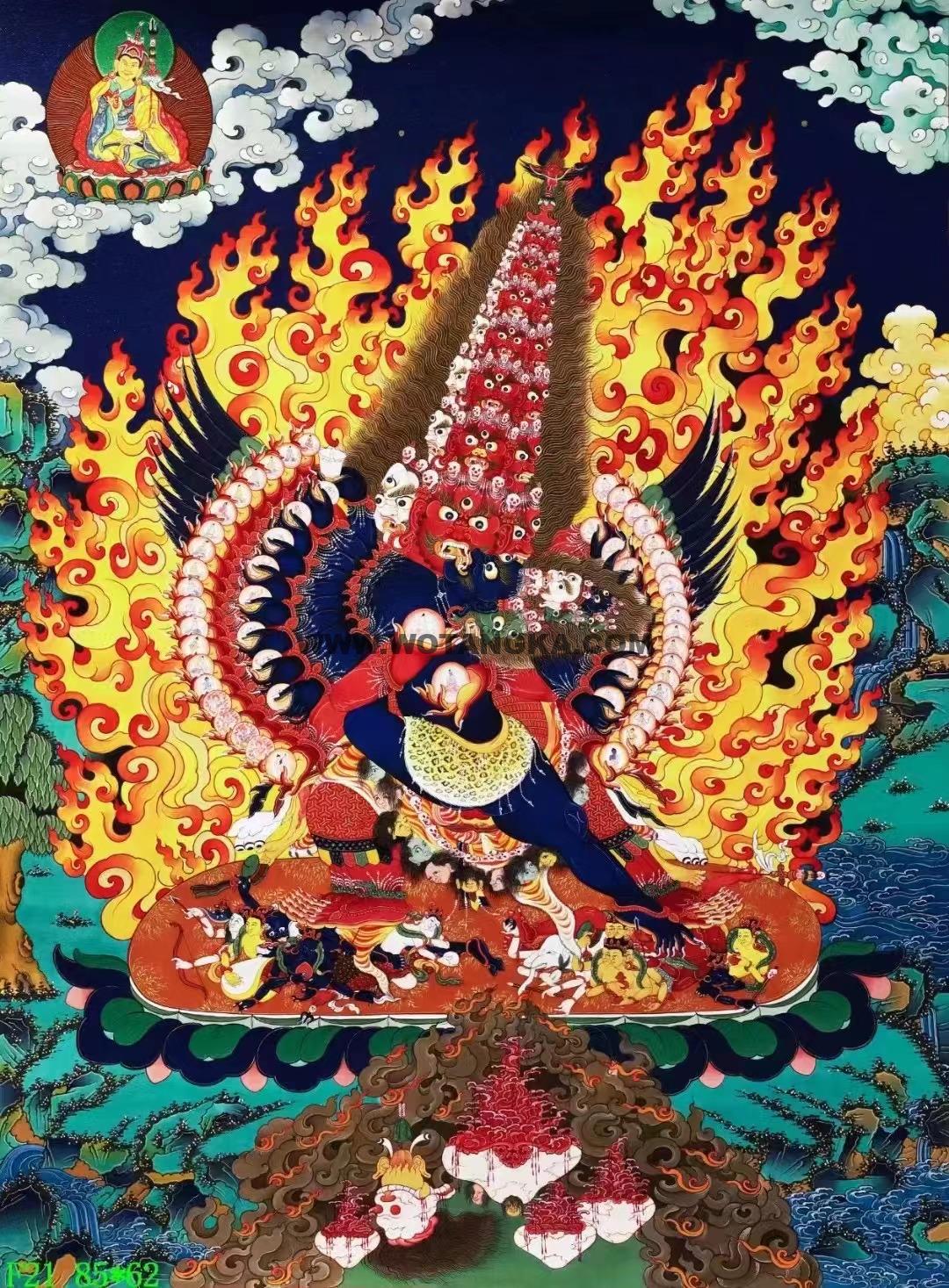 |已结缘·可定制|唐卡寄卖编号:JM·138-222392-莲师现大殊胜嘿噜嘎(彩唐)