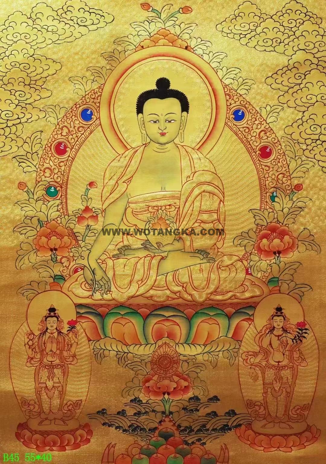 编号138-356610：黄金唐卡-药师佛（55*40CM左右）