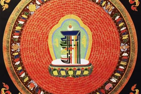 编号138-373128：彩绘唐卡-十相自在坛城（70*70CM左右）