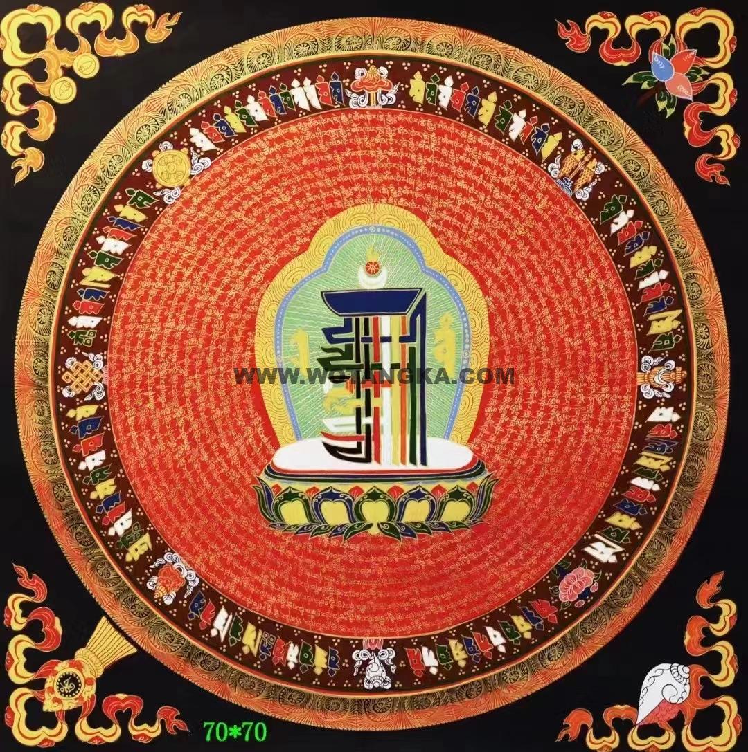 编号138-373128：彩绘唐卡-十相自在坛城（70*70CM左右）