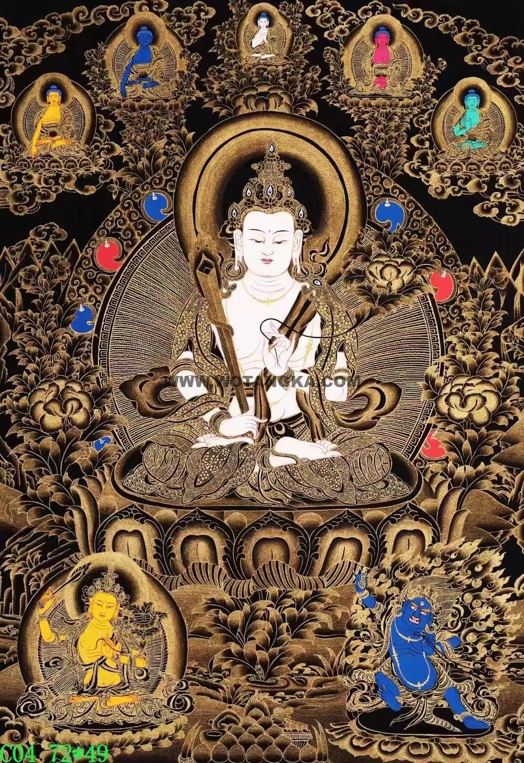 编号138-374602:黑金唐卡-虚空藏菩萨(72*49CM左右)