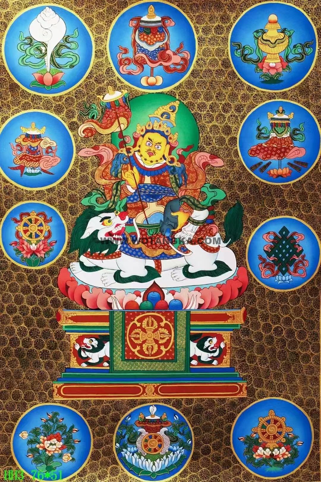 编号138-456187：黑金唐卡-财宝天王（76*51CM左右）