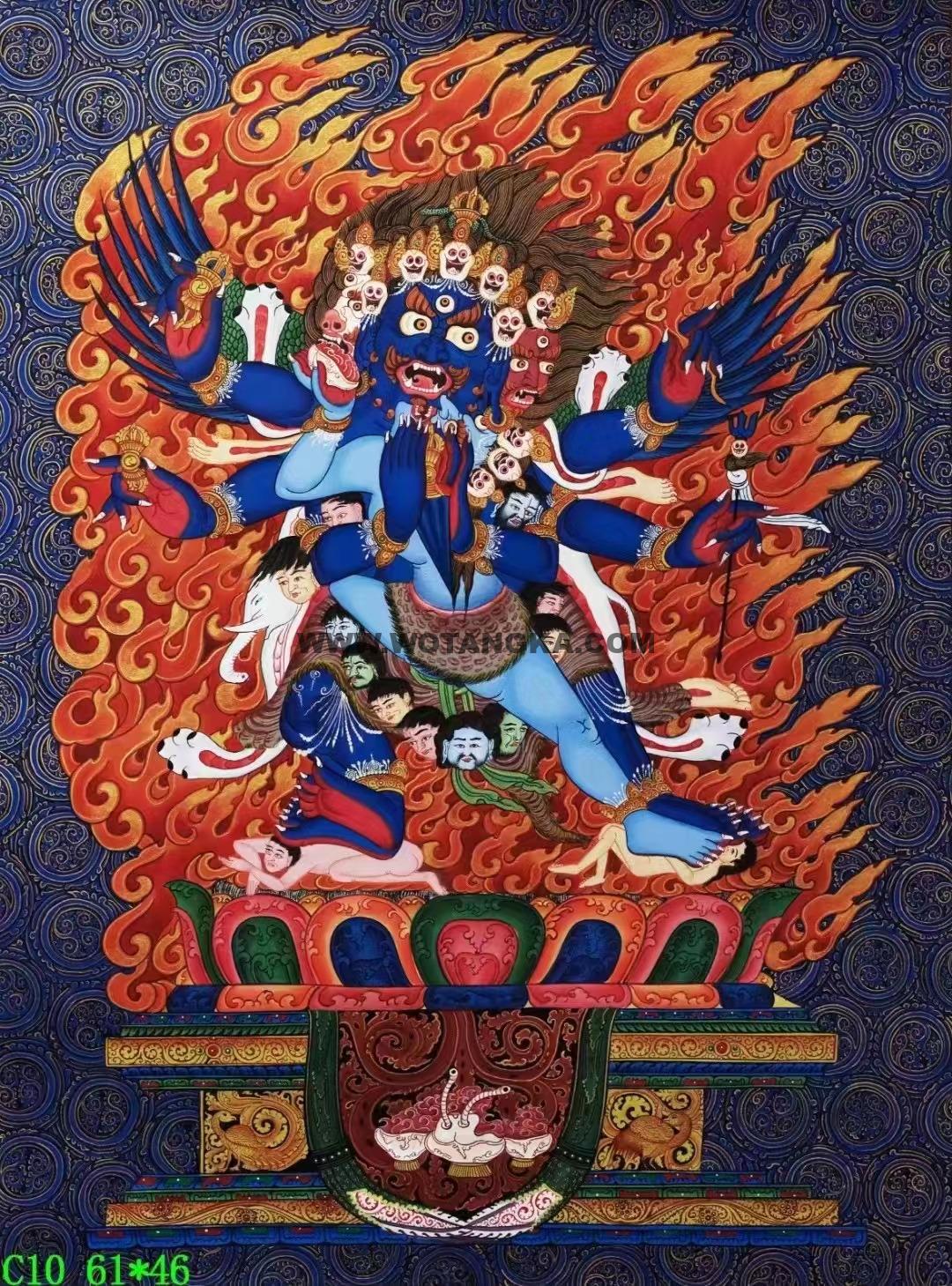 编号138-562249:彩绘唐卡-普巴金刚(61*46CM左右)