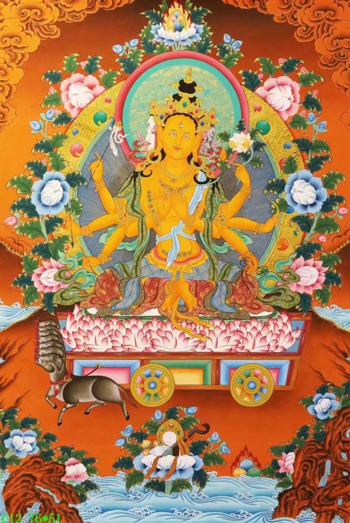 编号138-571560：彩绘唐卡-光明佛母·摩利支天（76*51CM左右）