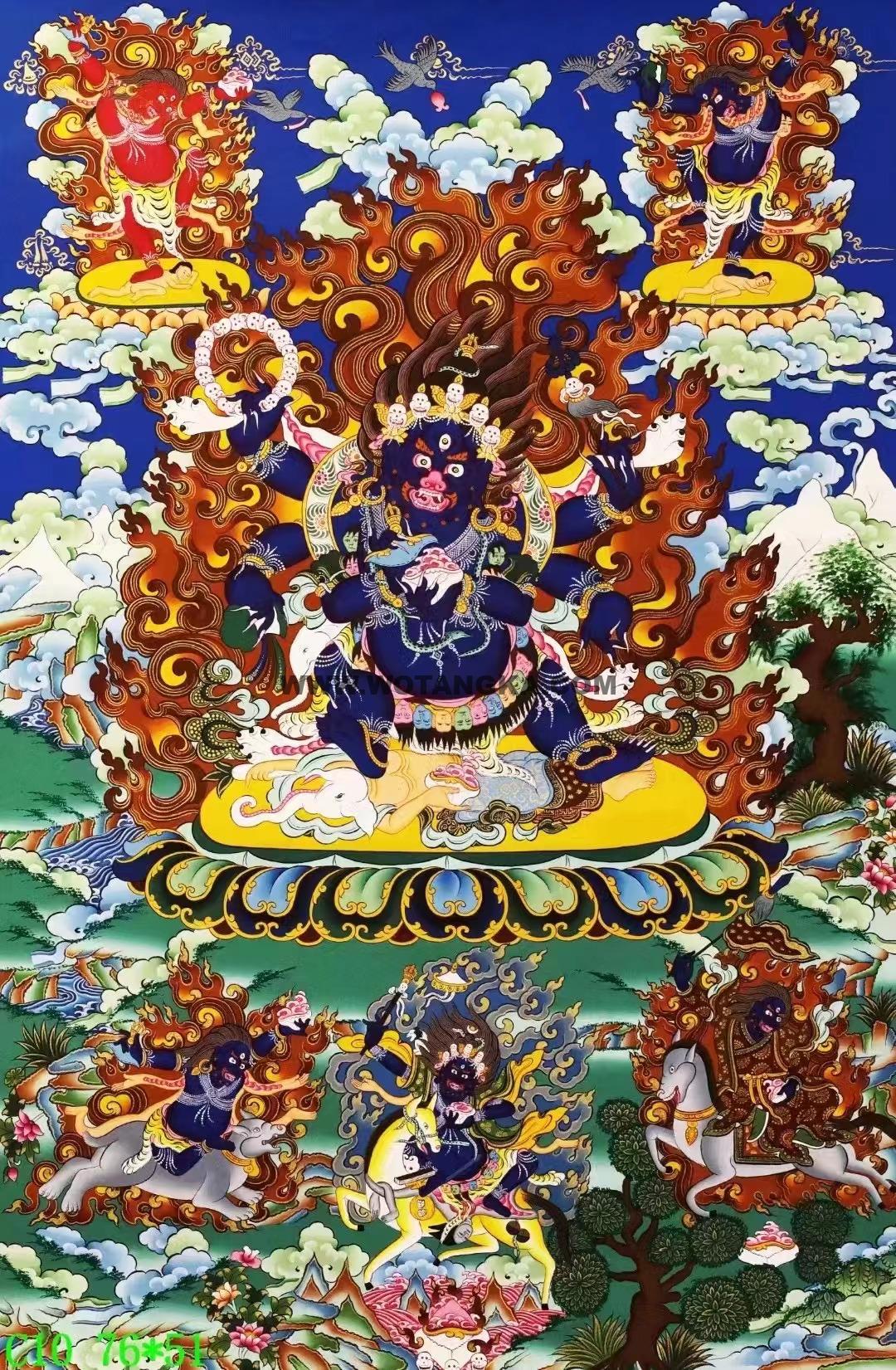 编号138-647829：彩绘唐卡-六臂玛哈嘎拉（76*51CM左右）