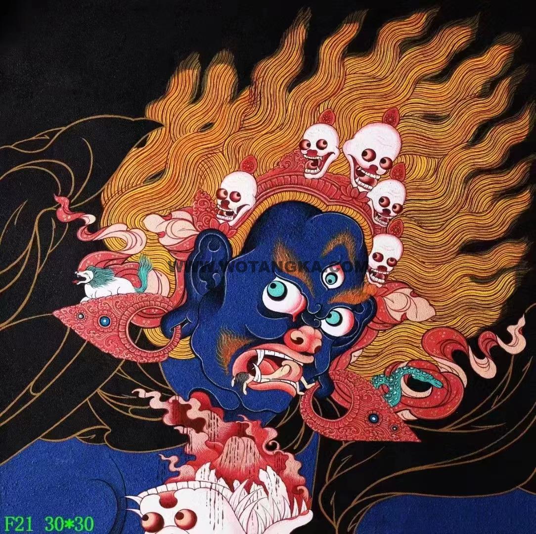 编号138-661914:彩绘唐卡-吉祥天母·佛头(30*30CM左右)