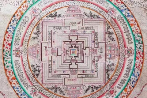 编号138-759257：白银唐卡-时轮金刚坛城（76*50CM左右）
