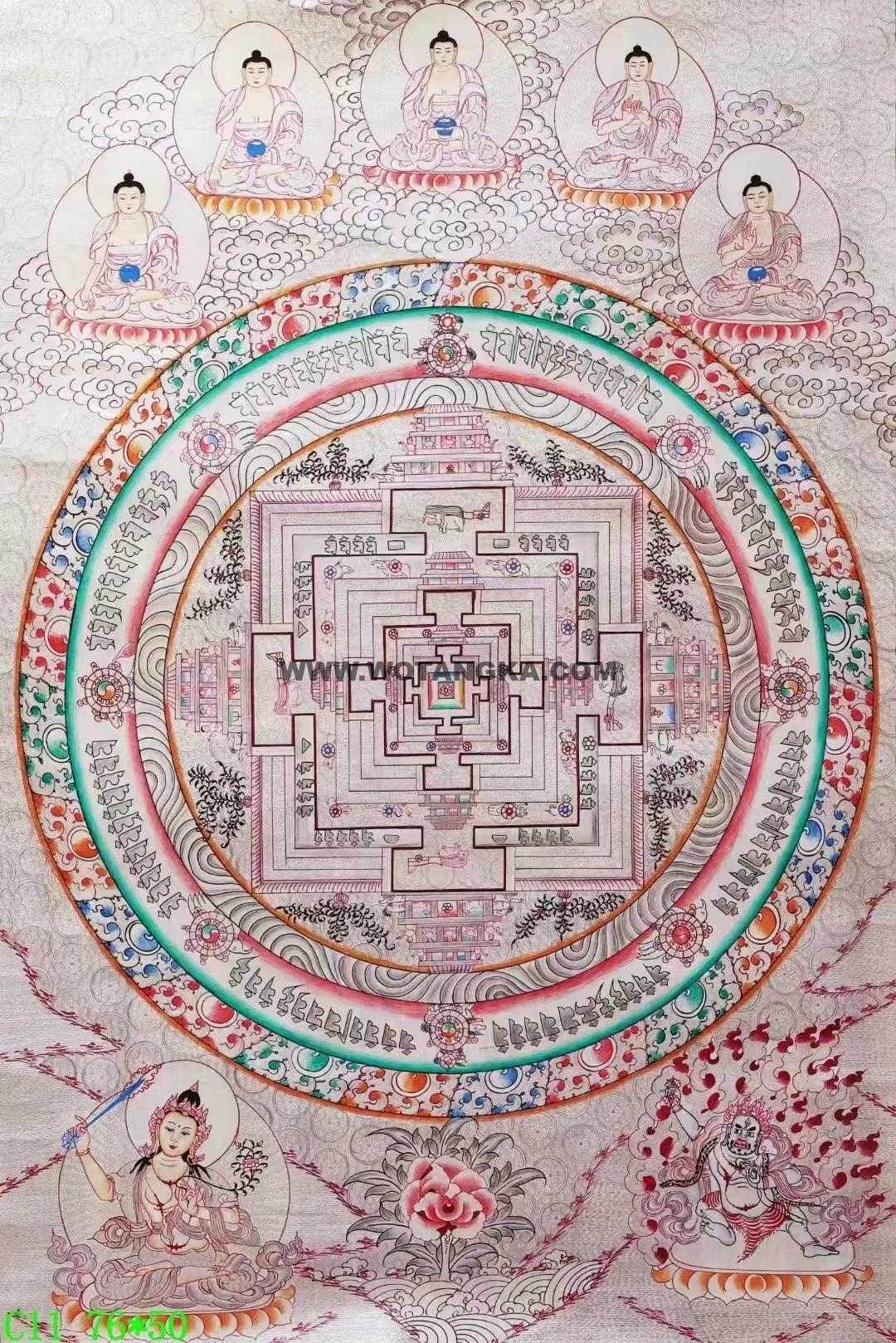 编号138-759257：白银唐卡-时轮金刚坛城（76*50CM左右）