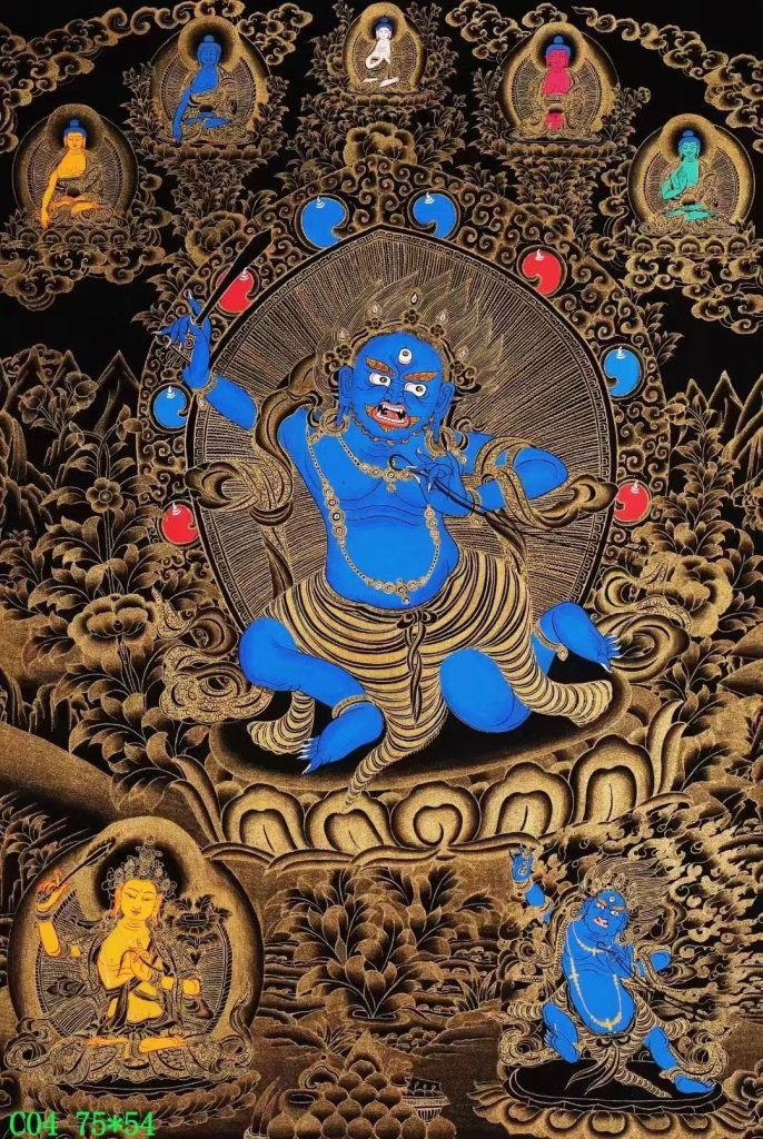 编号138-781117：黑金唐卡-不动明王（75*54CM左右）