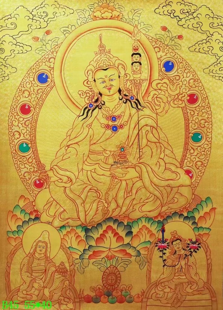 编号138-793458：黄金唐卡-莲花生大士（55*40CM左右）
