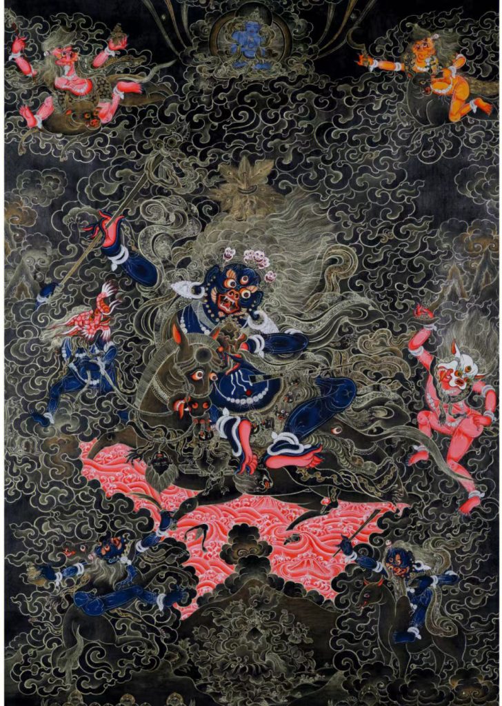 编号188-121938：黑金唐卡-吉祥天母（100*70CM左右）