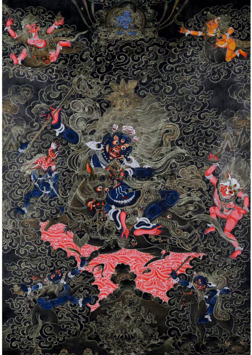 编号188-121938:黑金唐卡-吉祥天母(100*70CM左右)