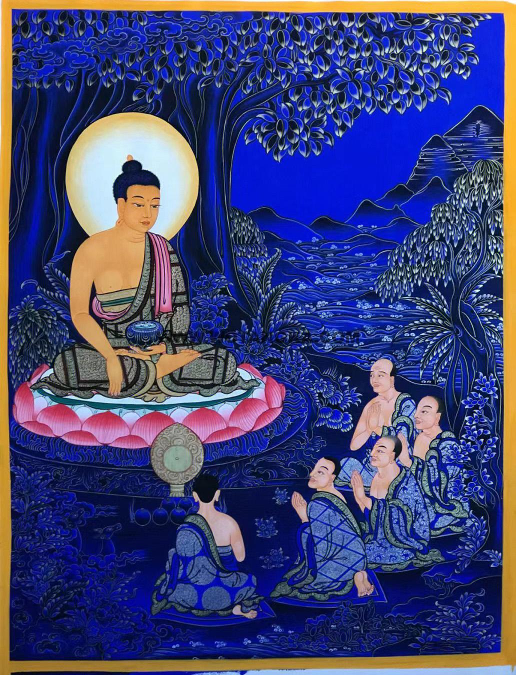 编号188-177284:蓝金唐卡-释迦牟尼佛(65*40CM左右)