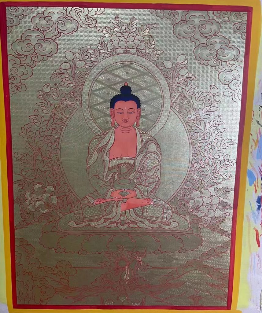 ｜已结缘·可定制｜唐卡寄卖编号：JM·188-182772-阿弥陀佛金莲图（金唐）