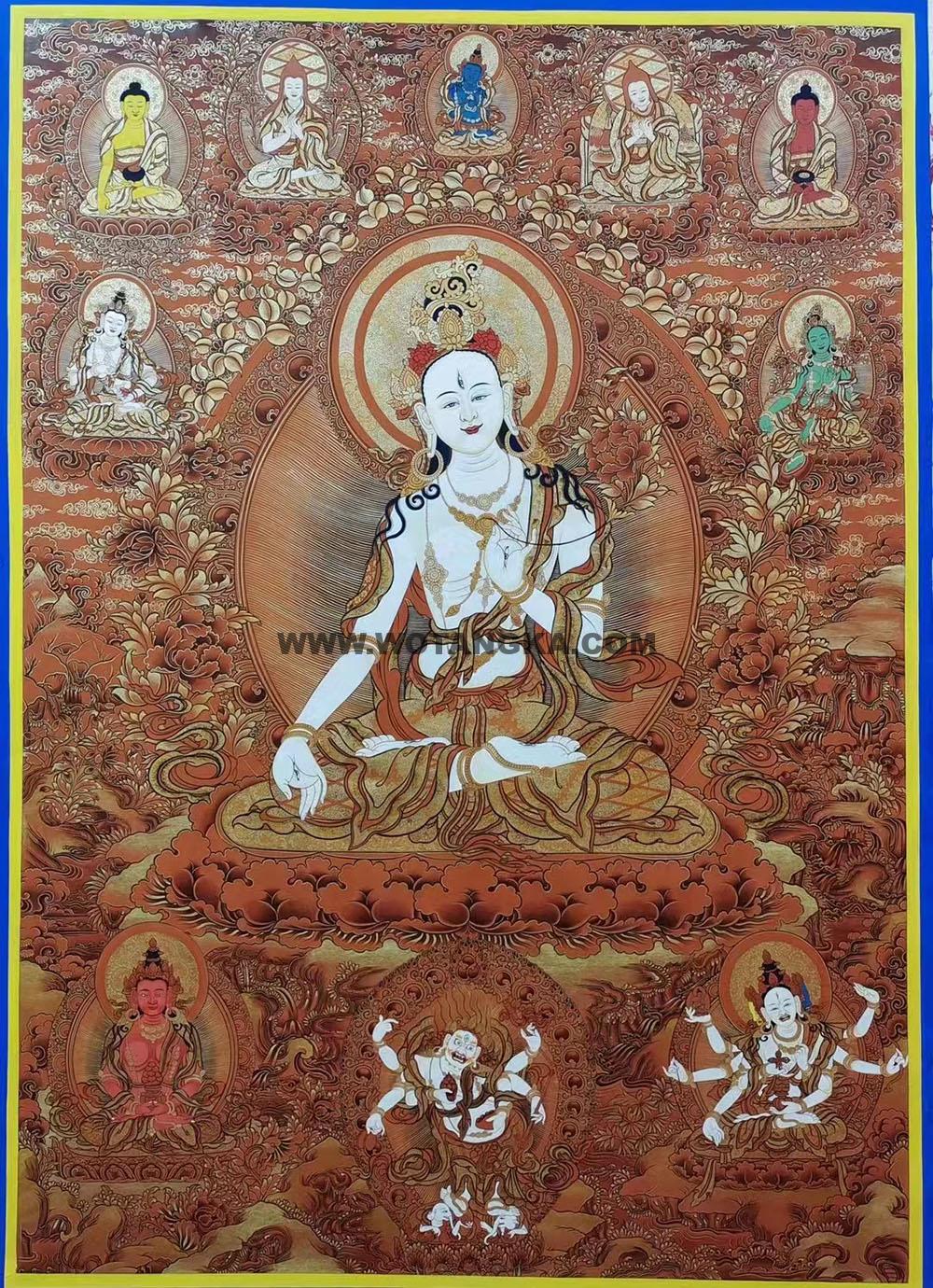 热贡-东智加·画院:红金唐卡-白度母·长寿三尊(100*70CM左右)