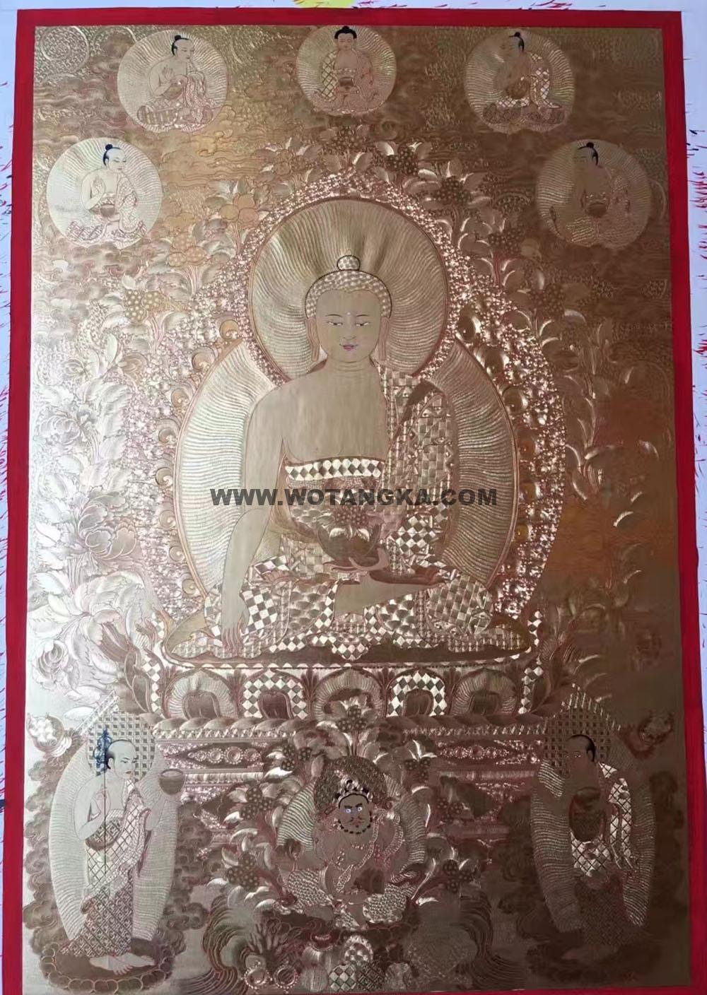 |已结缘·可定制|唐卡寄卖编号:JM·188-237747-佛祖金身法相供养图(金唐)