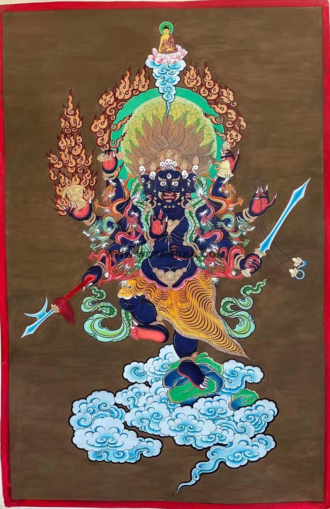 编号188-243858:彩绘唐卡-除秽金刚(100*60CM左右)