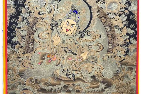 编号188-291038：黑金唐卡-财宝天王·五方财神（120*80CM左右）
