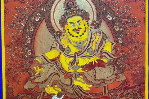 编号188-371382：红金唐卡-五方财神（80*60CM左右）