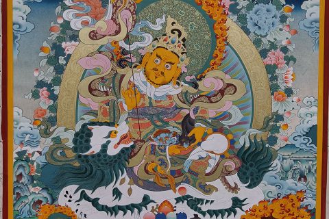编号188-409385：彩绘唐卡-财宝天王·五方财神（80*60CM左右）