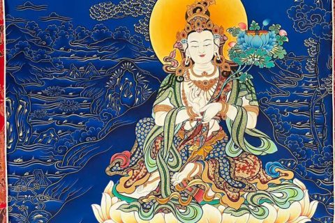 编号188-427036：蓝金唐卡-普贤菩萨（70*50CM左右）