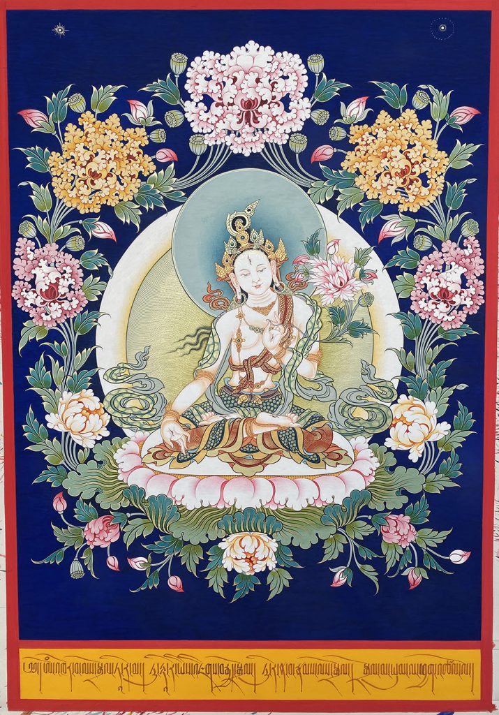 ｜已结缘·可定制｜唐卡寄卖编号：JM·188-429950-月光白度母吉祥供养图（彩唐）