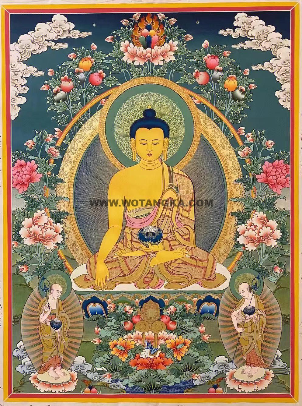 热贡-拉藏·画院：彩绘唐卡-释迦牟尼佛（70*50CM左右）