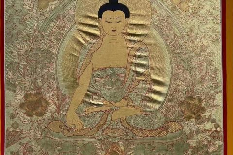 编号188-619110：黄金唐卡-药师佛（70*50CM左右）