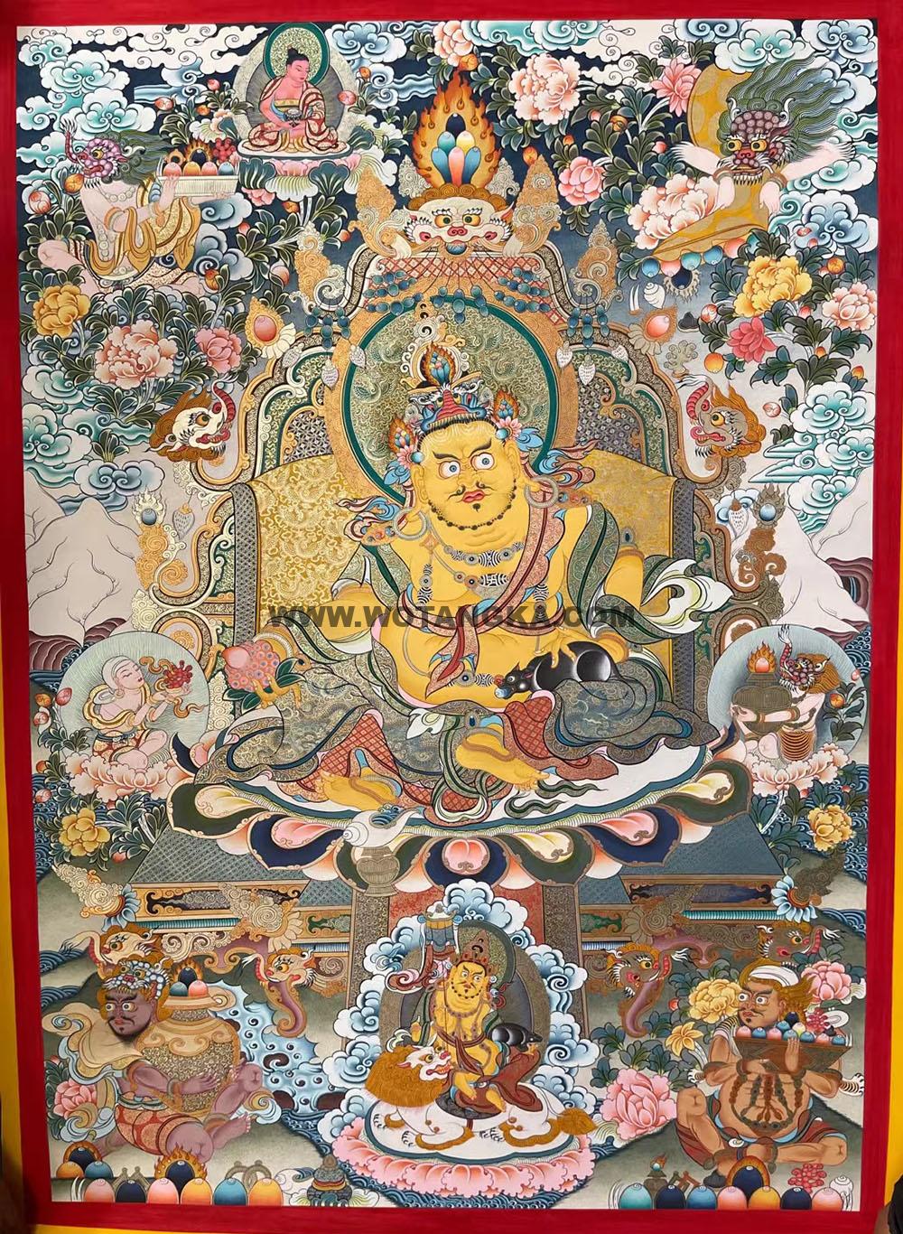 编号188-635601:彩绘唐卡-黄财神(100*70CM左右)