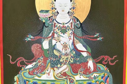 编号188-711461：彩绘唐卡-普贤菩萨（80*57CM左右）