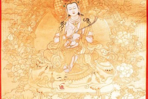 编号188-822426：黄金唐卡-普贤菩萨（80*60CM左右）