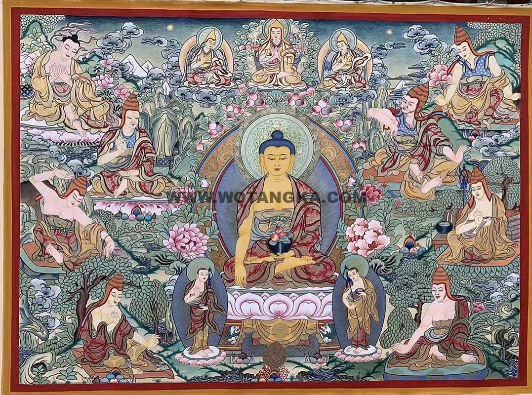热贡-格桑多吉·画院：彩绘唐卡-释迦牟尼佛（80*110CM左右）