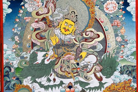编号188-908886：彩绘唐卡-财宝天王·五方财神（80*60CM左右）