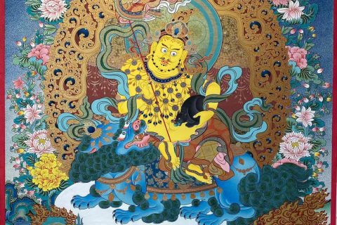 编号188-924744：彩绘唐卡-财宝天王·五方财神（100*70CM左右）