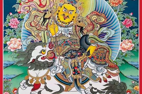 编号188-952656：彩绘唐卡-财宝天王（60*45CM左右）