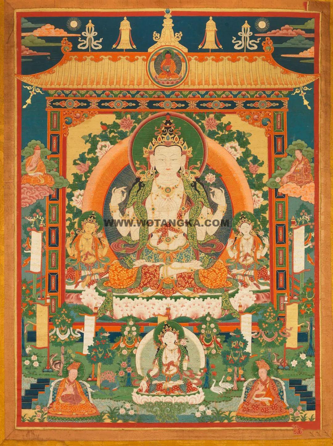 沃唐卡编号AC12864：四臂观音
