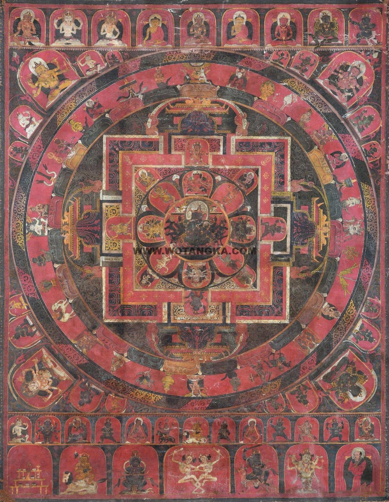 沃唐卡编号AC44179：密集金刚坛城