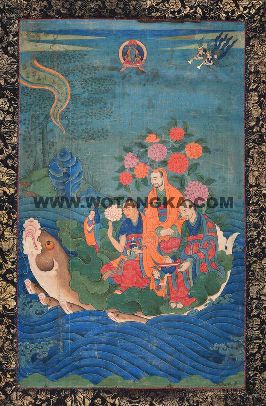 沃唐卡编号AC57186：泛海三尊者