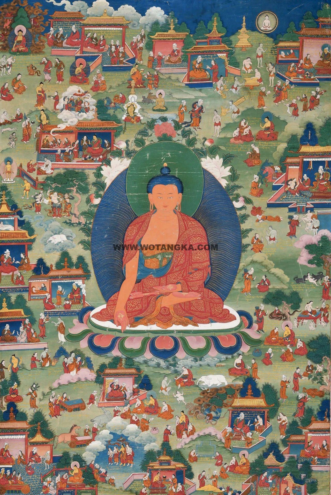 沃唐卡编号AC88781：释迦牟尼佛源流