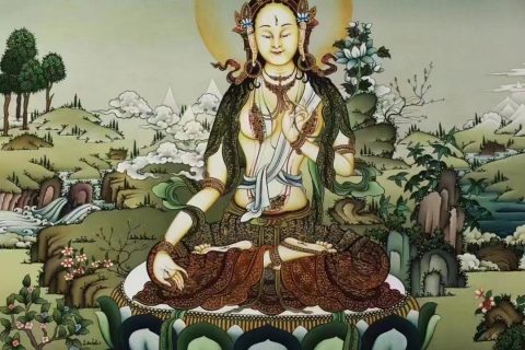 编号138-211261：嘎玛嘎赤-白度母·长寿三尊（76*51CM左右）