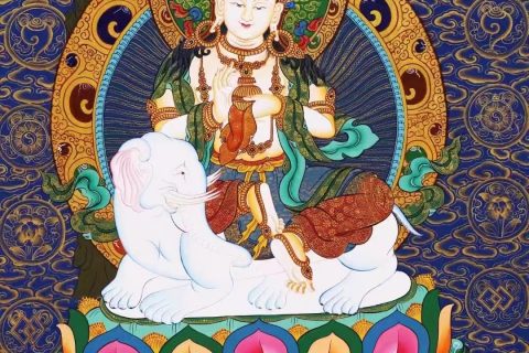 编号138-214839：彩绘唐卡-普贤菩萨（60*45CM左右）