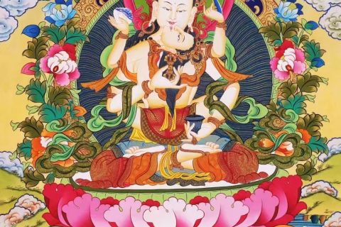编号138-261443：彩绘唐卡-金刚萨埵双修（75*51CM左右）