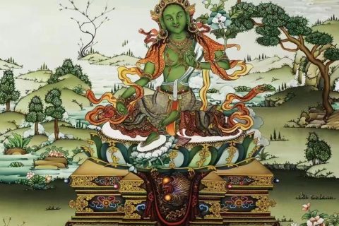 编号138-295092：嘎玛嘎赤-绿度母（76*53CM左右）