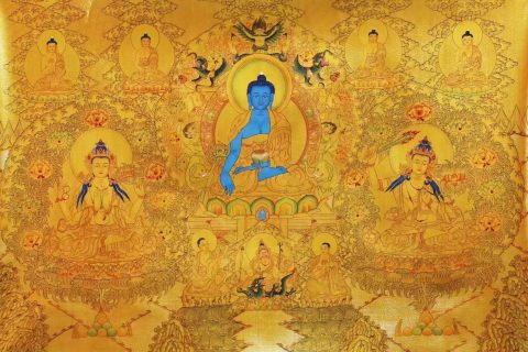 编号138-372850：黄金唐卡-药师佛（139*97CM左右）