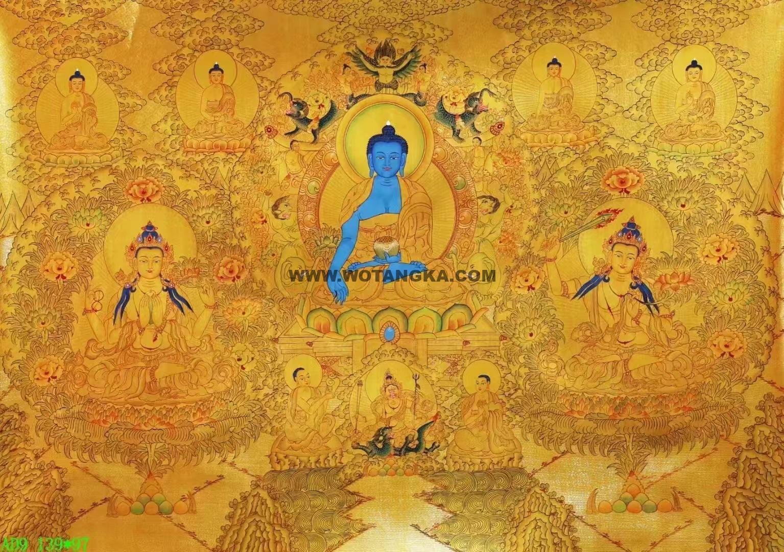 编号138-372850：黄金唐卡-药师佛（139*97CM左右）