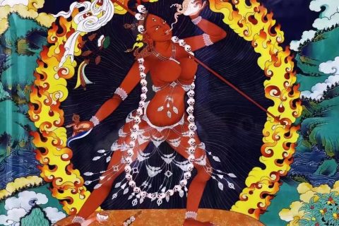 编号138-411284：彩绘唐卡-那洛空行母（85*63CM左右）