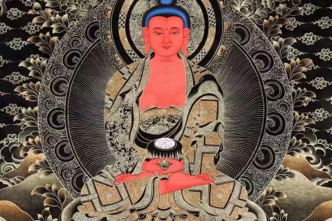 编号138-477878：黑金唐卡-阿弥陀佛（59*46CM左右）